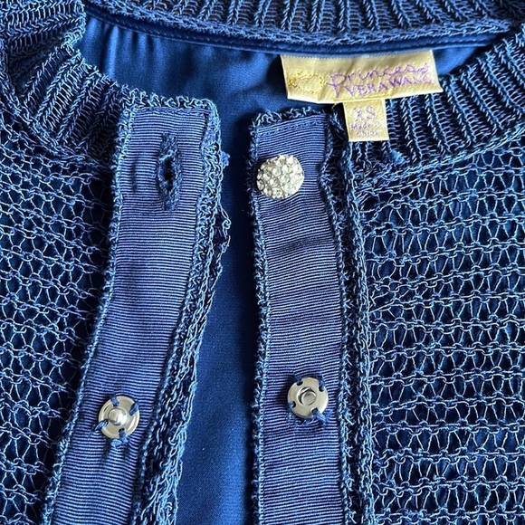 𝅺PRINCESS VERA WANG navy blue cardigan XS - Picture 5 of 7